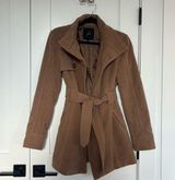 Women's Tan Belted Wool Coat Photo 0