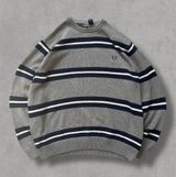 Grey and White Striped Chaps Sweater Photo 0