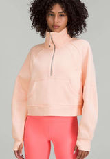 Lululemon Scuba Oversized Funnel Neck Half-Zip Peach Satin Size M/L Photo 0