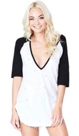 Emma & Sam Distressed Baseball T-Shirt Photo 0