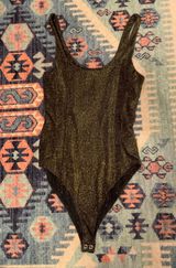 Forever 21 Gold And Black Metallic Bodysuit Photo 0