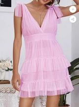 Boutique Molicloth Tip-up V Neck Dress Photo 0