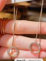 18K Threader Chain Infinity Earrings  Photo 0