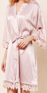 Floral Lace Trim Robe Photo 0