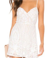 Revolve Superdown Tiff Micro Mini Dress Sparkly Sequins Size XS Nude Ivory Photo 0