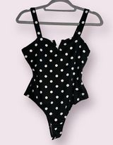 Abound Black and White Polka Dot Bodysuit Photo 0