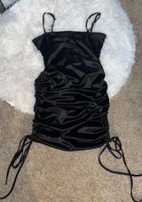 Black Silk Homecoming Dress Photo 0