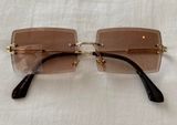 Rectangle Sunglasses Brown Photo 0