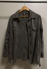 Free People Oversized Distressed Jean Jacket Photo 0