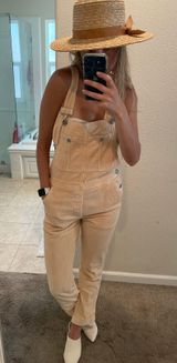 Free People Yellow  Corduroy Overalls Photo 0