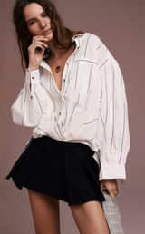 We The Free Happy Hour Solid Poplin Top Sz M Photo 0