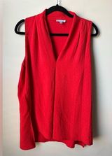 Floral&Ivy Women's Sleeveless Blouse Size Large V-Neck Career Top BELK Red Photo 0