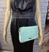Rebecca Minkoff Mint Leather & Chain Crossbody * Flawed * Photo 0