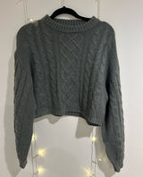 Divided Grey Knit Sweater Photo 0