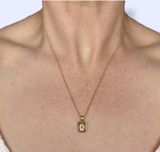 Square Gold Crescent Moon Charm Necklace 🌙 Photo 0