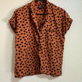 Madewell Brown Polka Dot Button Down Shirt Photo 0