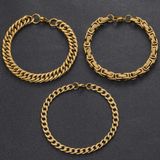 3 Pcs Men Stainless Steel Bracelets Set Photo 0
