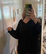 Aerie Black V Neck Sweatshirt Photo 0