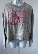 NWT! Favorite Daughter Pink Gray Cropped Sweatshirt Women's Sz S (b31) Photo 0