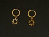 18K Gold Plated Sun Dangle Drop Earrings for Women Photo 0