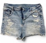 American Eagle - Next Level Stretch Ripped Denim Shorts - Size 12 Photo 0