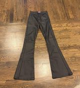Edikted Black Leather Flare Pants small Photo 0
