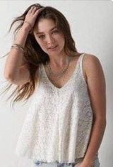 American Eagle Outfitters White Lace Tank Photo 0