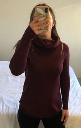 Cyrus Maroon Cowl Turtleneck Sweater Photo 0