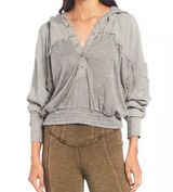 Free People Women's Windy Meadow Hoodie Gray Size S Long Sleeve Relaxed Fit Photo 0