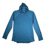 Kuhl Shirt Womens Medium Heather Blue Aspira Hooded Top Hiking Outdoors Heritage Photo 0