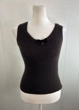 Nanette Lepore pure cashmere dark brown sleeveless sweater Vest Size S Photo 0
