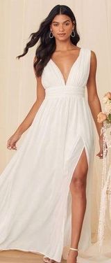 Lulus 🆕 Lulu’s Heavenly Hues White Maxi Dress | M Photo 0