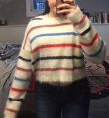 Forever 21 Fuzzy Striped Sweatee Photo 0