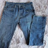 Levi's 501 Button Fly Light Wash High Rise Straight Leg Denim Jeans Photo 0