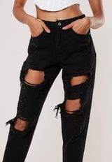 Missguided Ripped Mom Jeans Photo 0