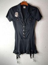 Spirit Halloween M Chick Cop Sexy Handcuff Garters Outfit Costume Mini Dress Photo 0