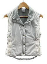 NIKE Running Vest Womens Small White Black Polka Dot Fleece Lined Pockets Cinch Photo 0