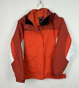 L.L. Bean Women’s Size Small Coat Jacket Orange Zip Up Hooded 2 in 1 Fleece Ski Photo 0