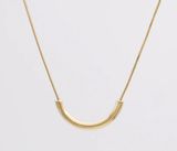 18k Gold Plated Necklace Over Stainless Steel Non Tarnish Dainty Crescent Necklace Minimalist Elegant Photo 0