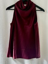 Sanctuary NEW small burgundy satin sleeveless cowl neck top going out work Photo 0
