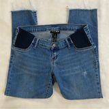 Indigo Blue Maternity Ankle Cropped  Jeans in Classic Blue Photo 0