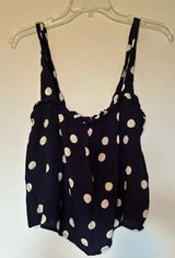 Maeve anthropoligie gauzy tank top navy white polka dot size 4 small medium Photo 0