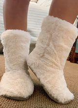 American Eagle Outfitters White Fluffy Boots Photo 0