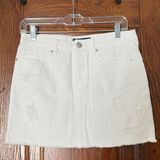 Aerospotale Distressed Mini Denim Jean Skirt White Size 4 Photo 0