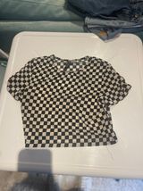 Divided Black And White Checkered Top Photo 0