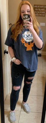 Black Skinny Ripped Jeans Size 8 Photo 0