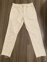 Levi’s Boyfriend Distressed White Jeans Photo 0
