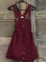 Francesca's Maroon Women's corduroy jumper dress Size Small Photo 0