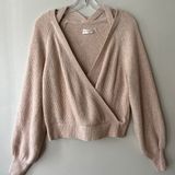 Anthropologie Sz S Blush Pink Wrap Front Long Sleeve Surplice Sweater V Neck Photo 0