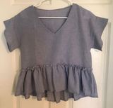 SheIn Blue Peplum Top Photo 0